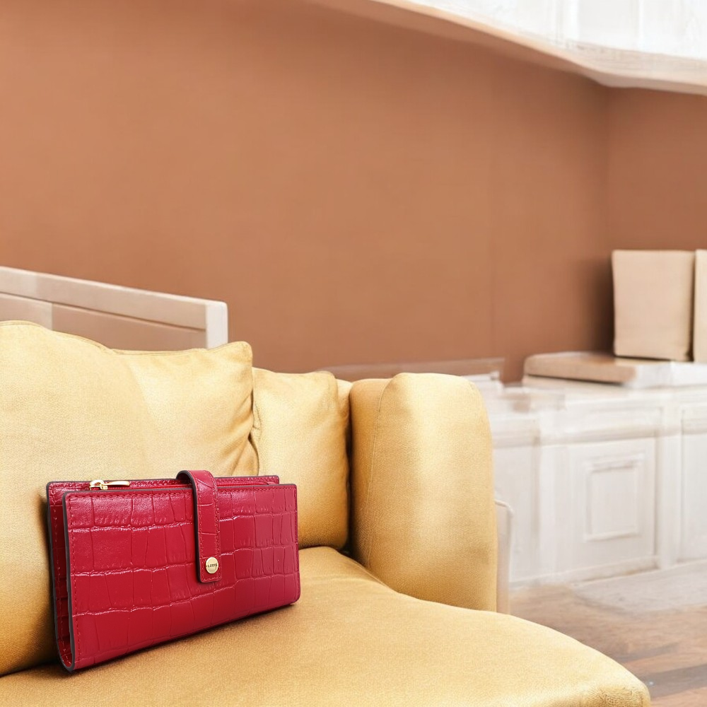 Caroline Large Flap ID Wallet (Croco)